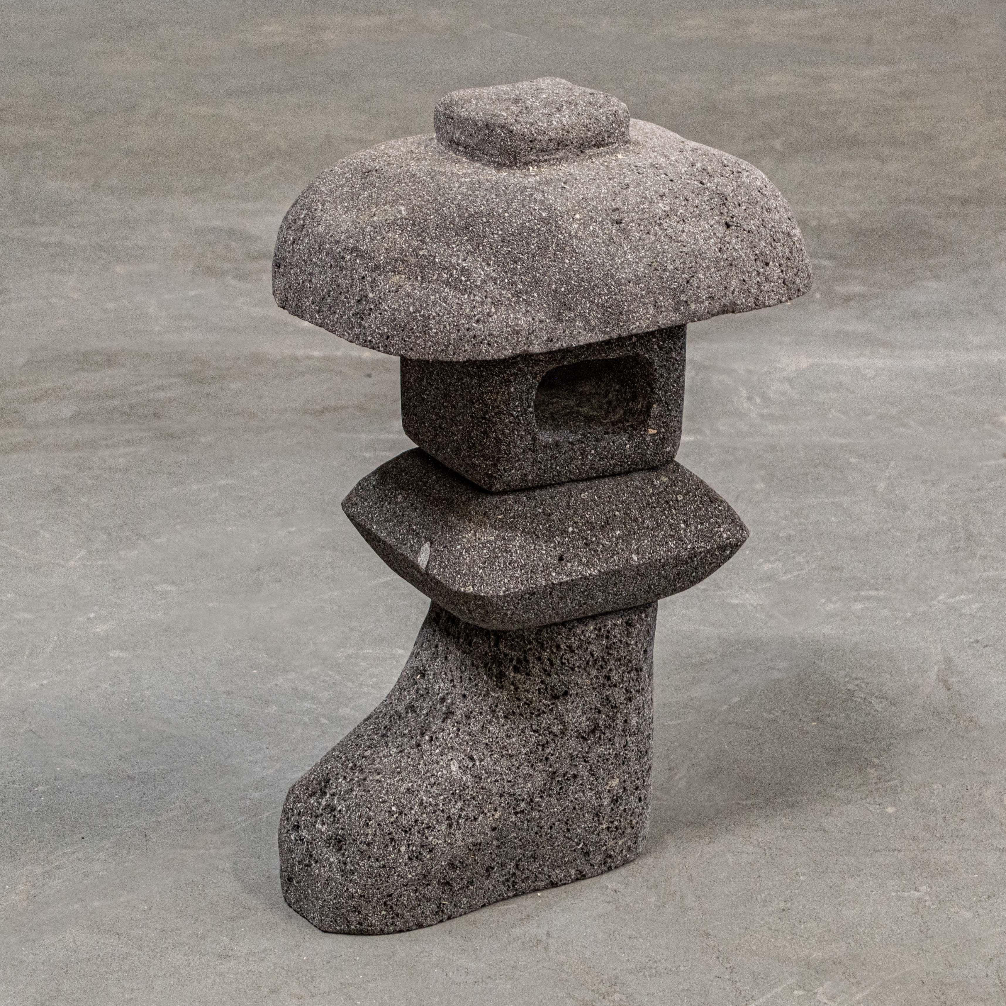 Small Decorative Carved Lava Stone Lantern