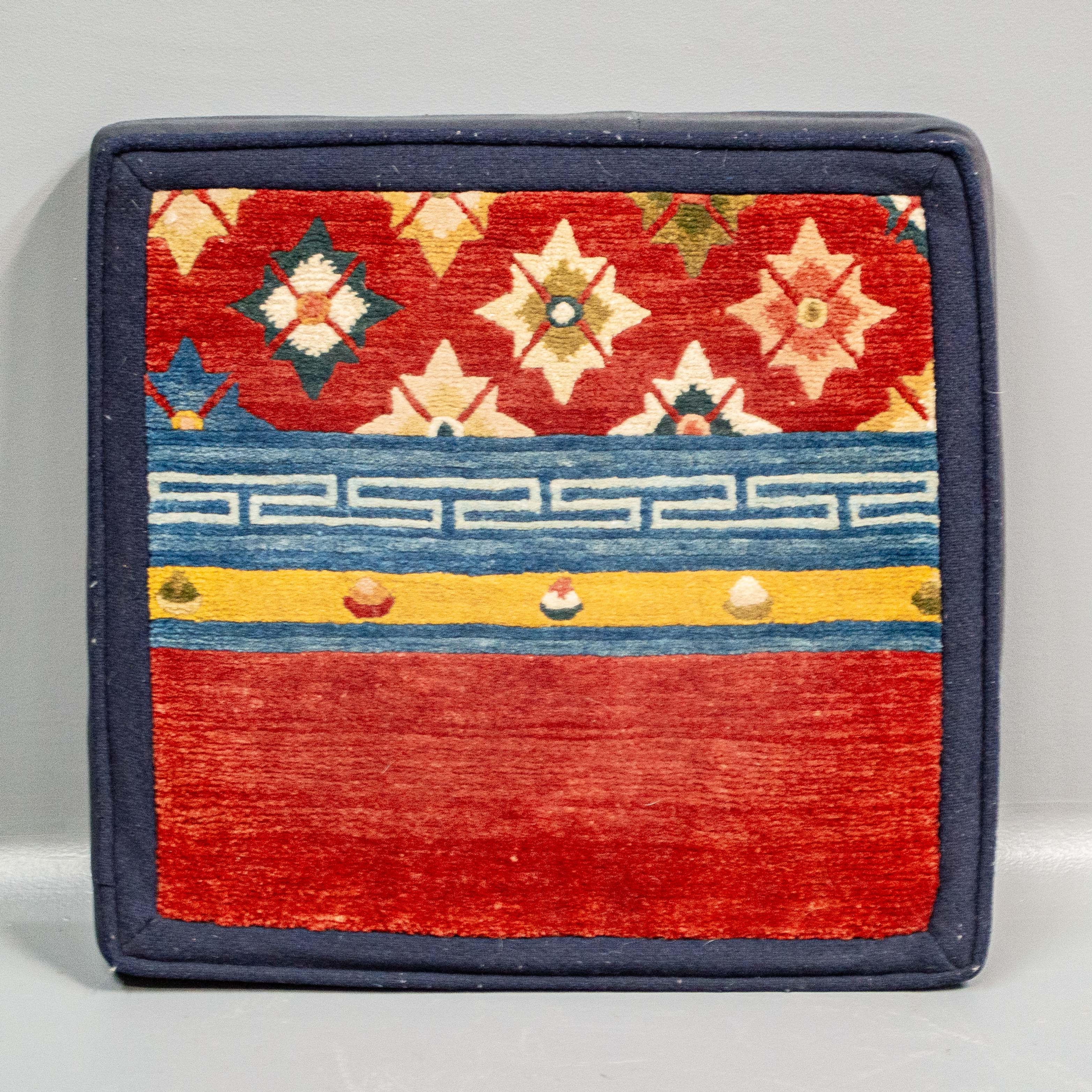 Contemporary Tibetan Wool Rug Mediation Cushion