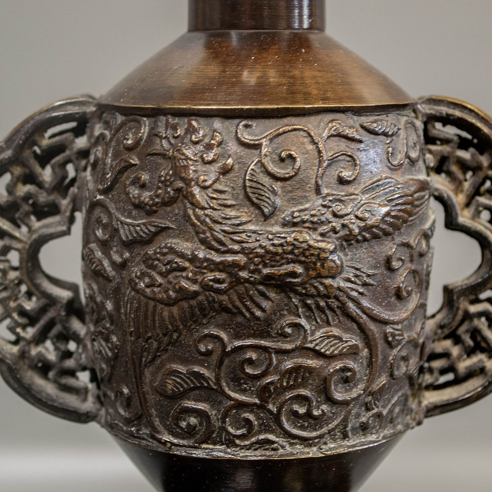 Thumbnail: Antique Japanese Bronze Candlestick