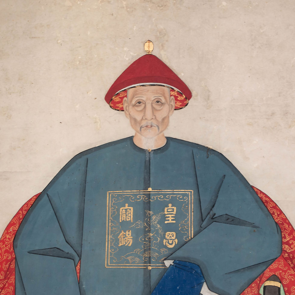 Thumbnail: Antique Chinese Ancestor Scroll Painting