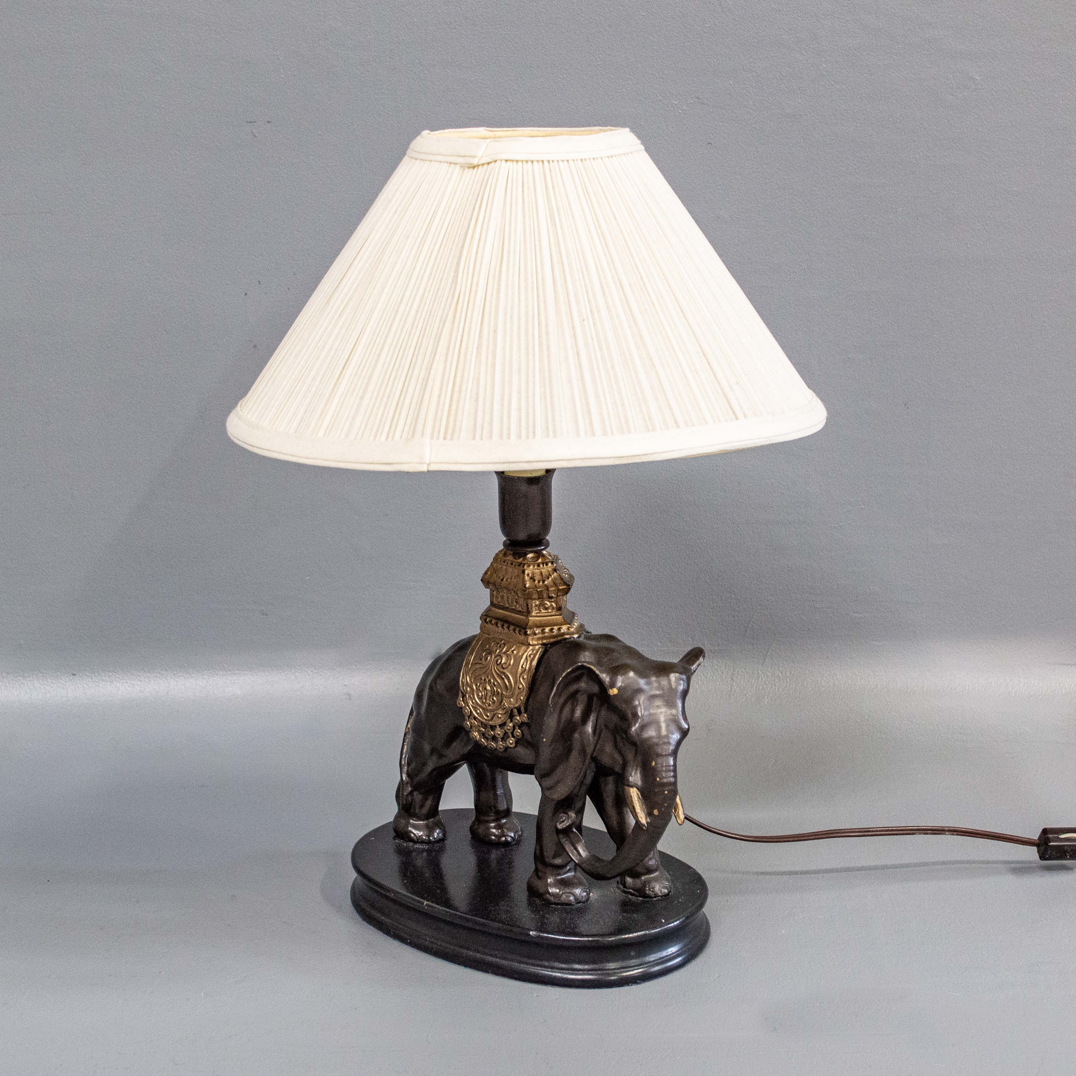 Glazed Ceramic Elephant Lamp