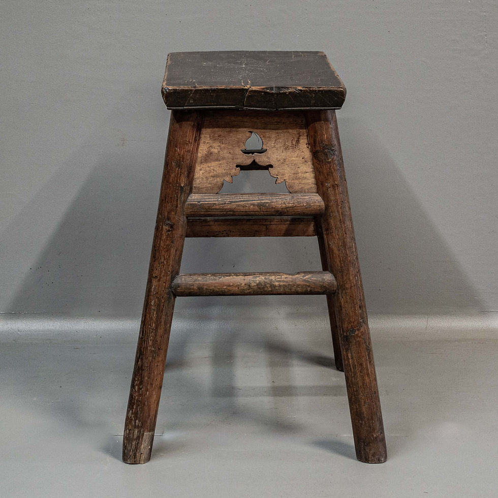 Thumbnail: Antique Chinese Carved Pine Stool