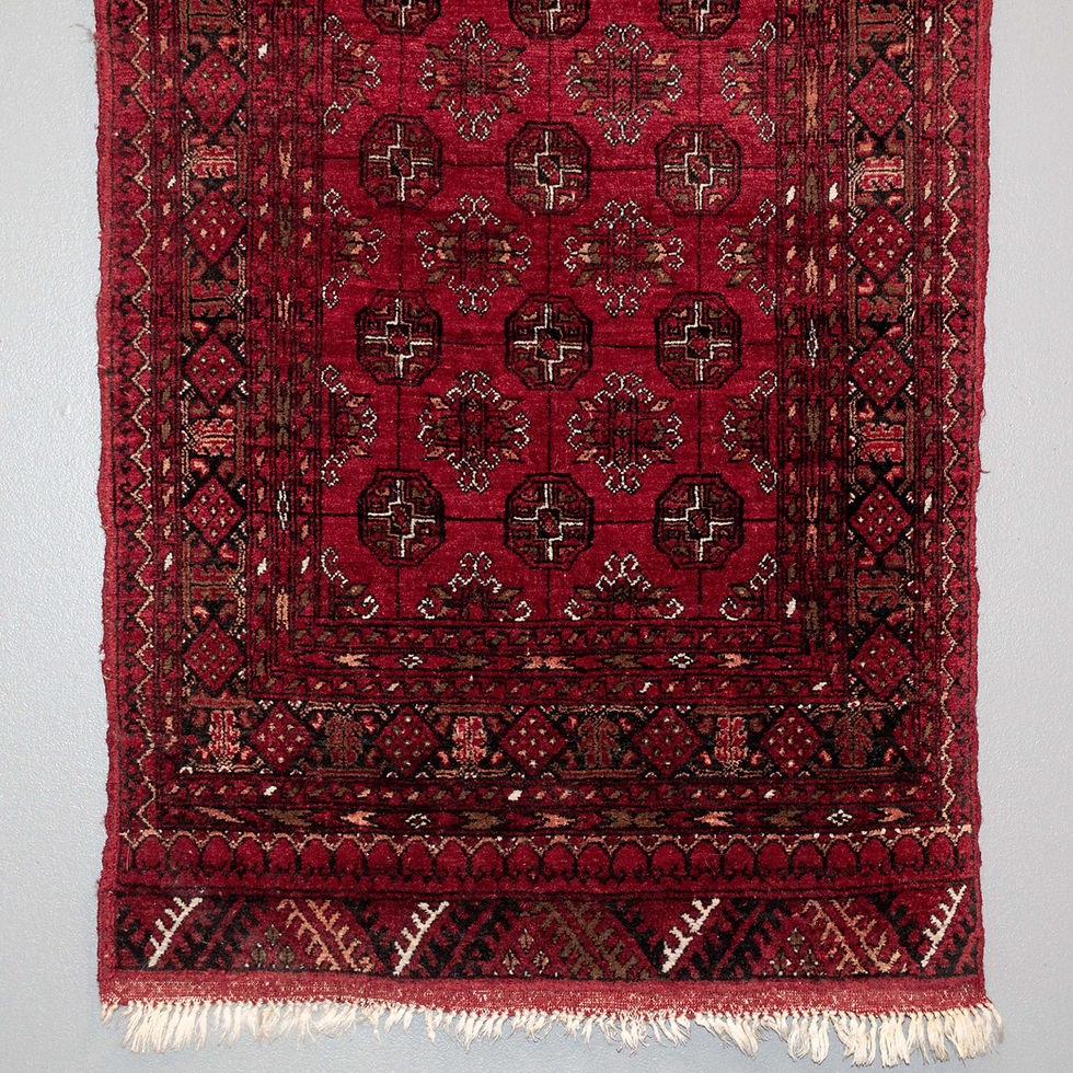 Thumbnail: Vintage Hand Knotted Bokhara Wool Prayer Rug