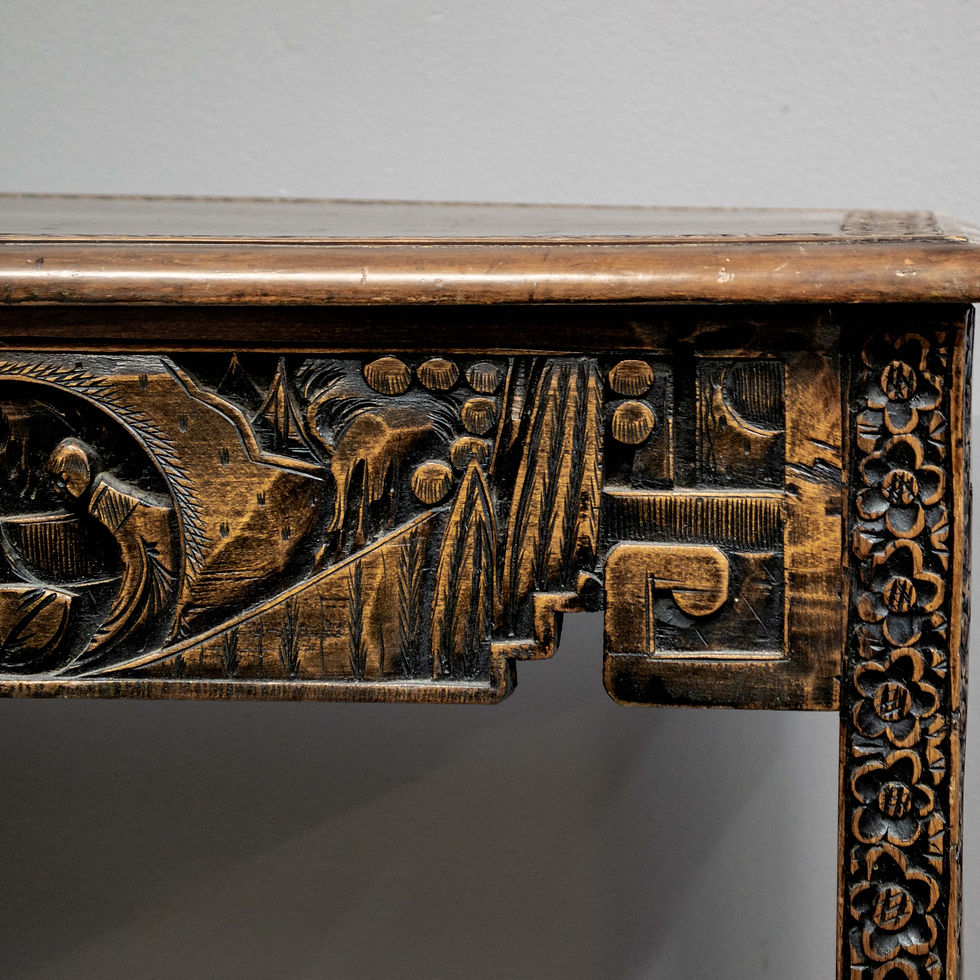 Thumbnail: Small Vintage Carved Chinese Side Table