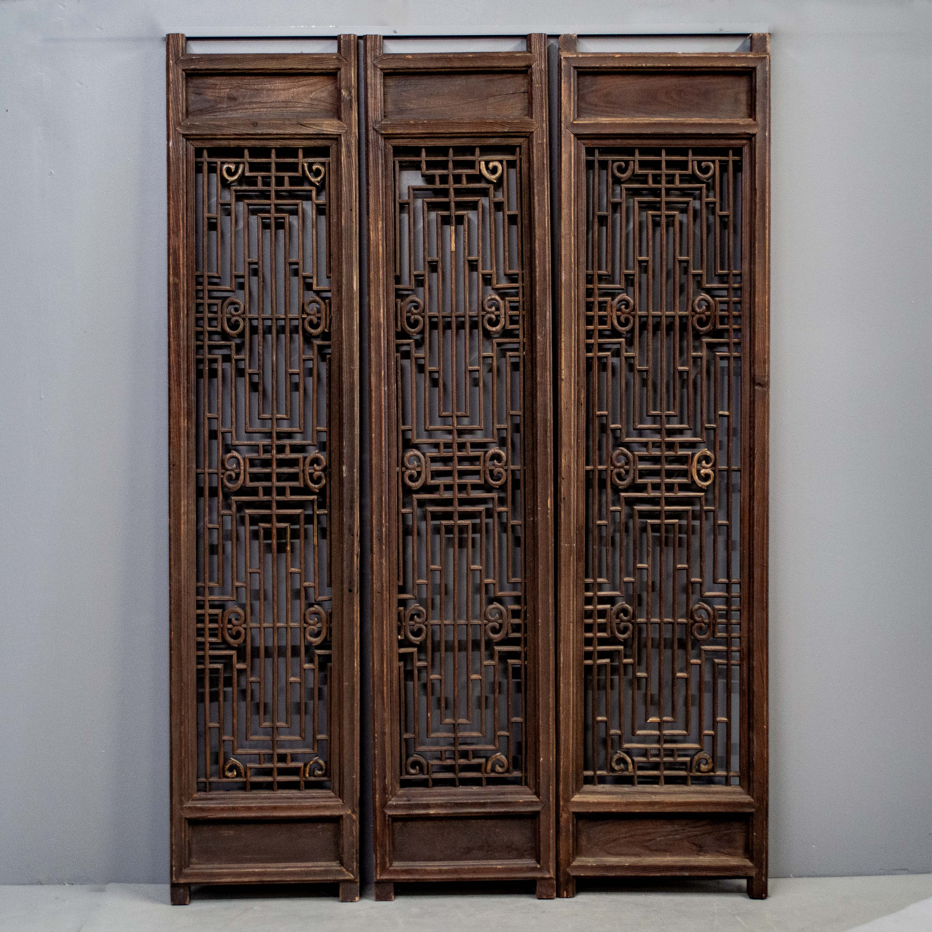 Set of 6 Antique Lattice Elm Panels