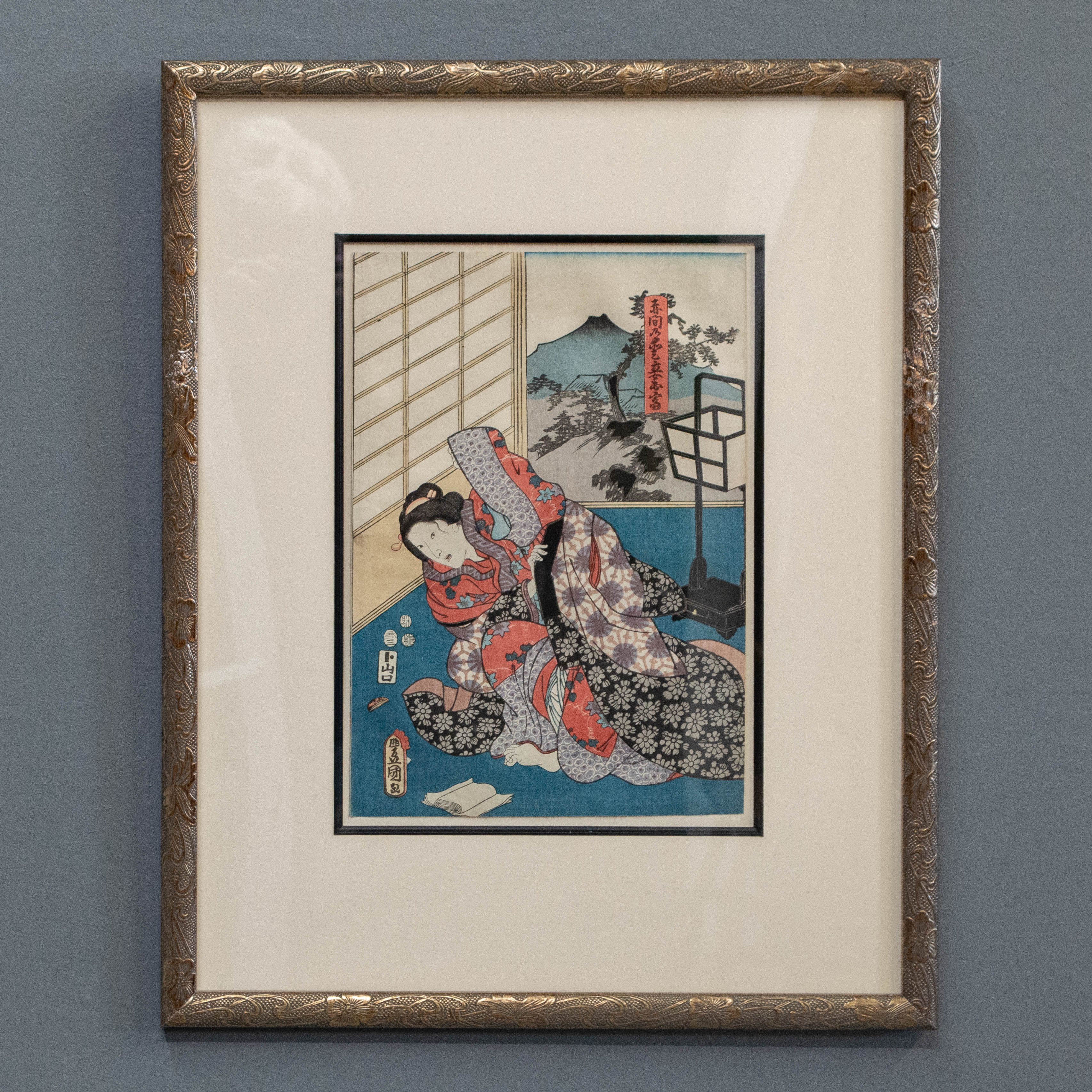 Antique Wood Block by Japanese Artist Toyokuni III