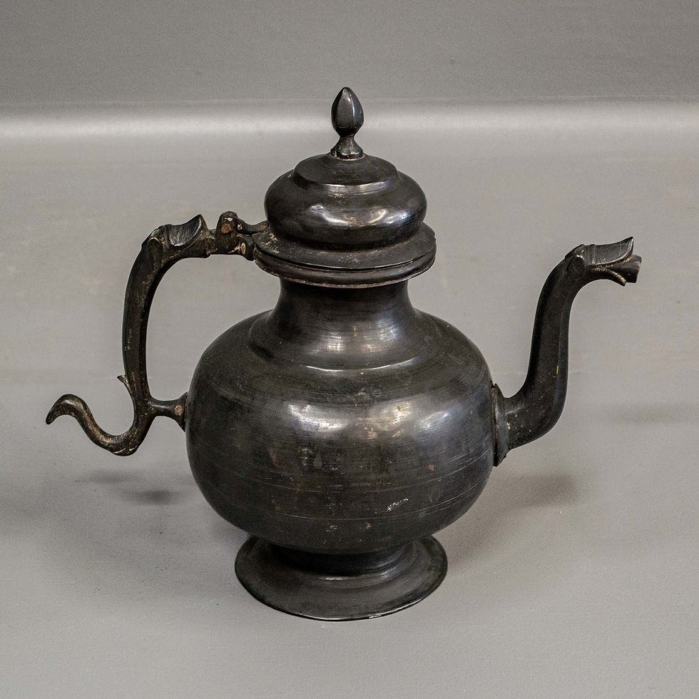 Thumbnail: Vintage Indian Bronze Teapot w/ Dragon Spout
