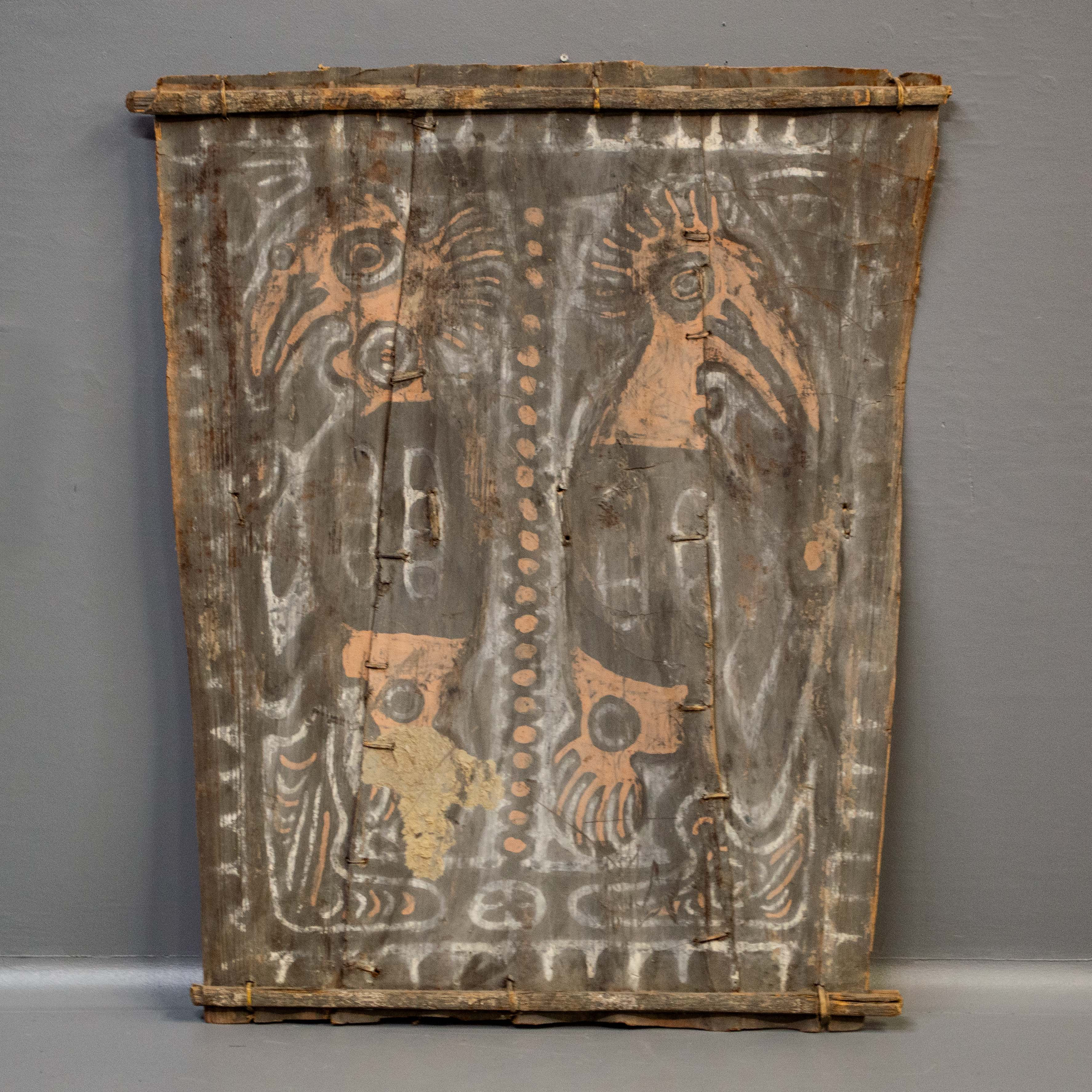 Papua New Guinea Tribal Sago Palm Bark Painting