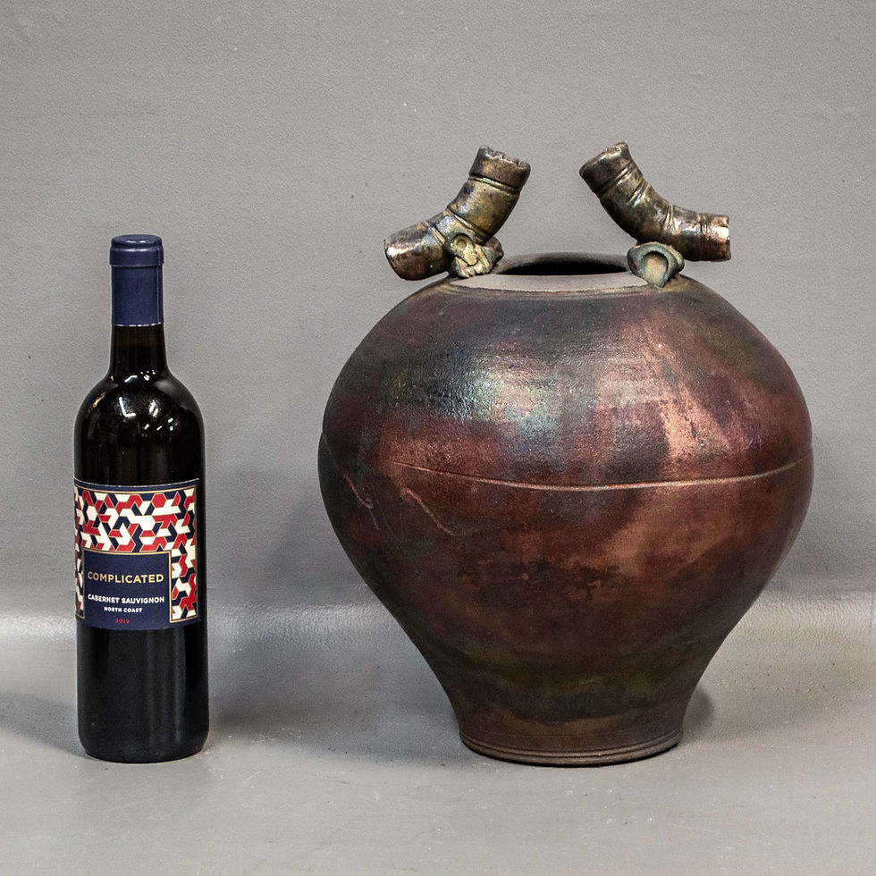 Thumbnail: Contemporary Raku Fired Ceramic Art Pottery Jar