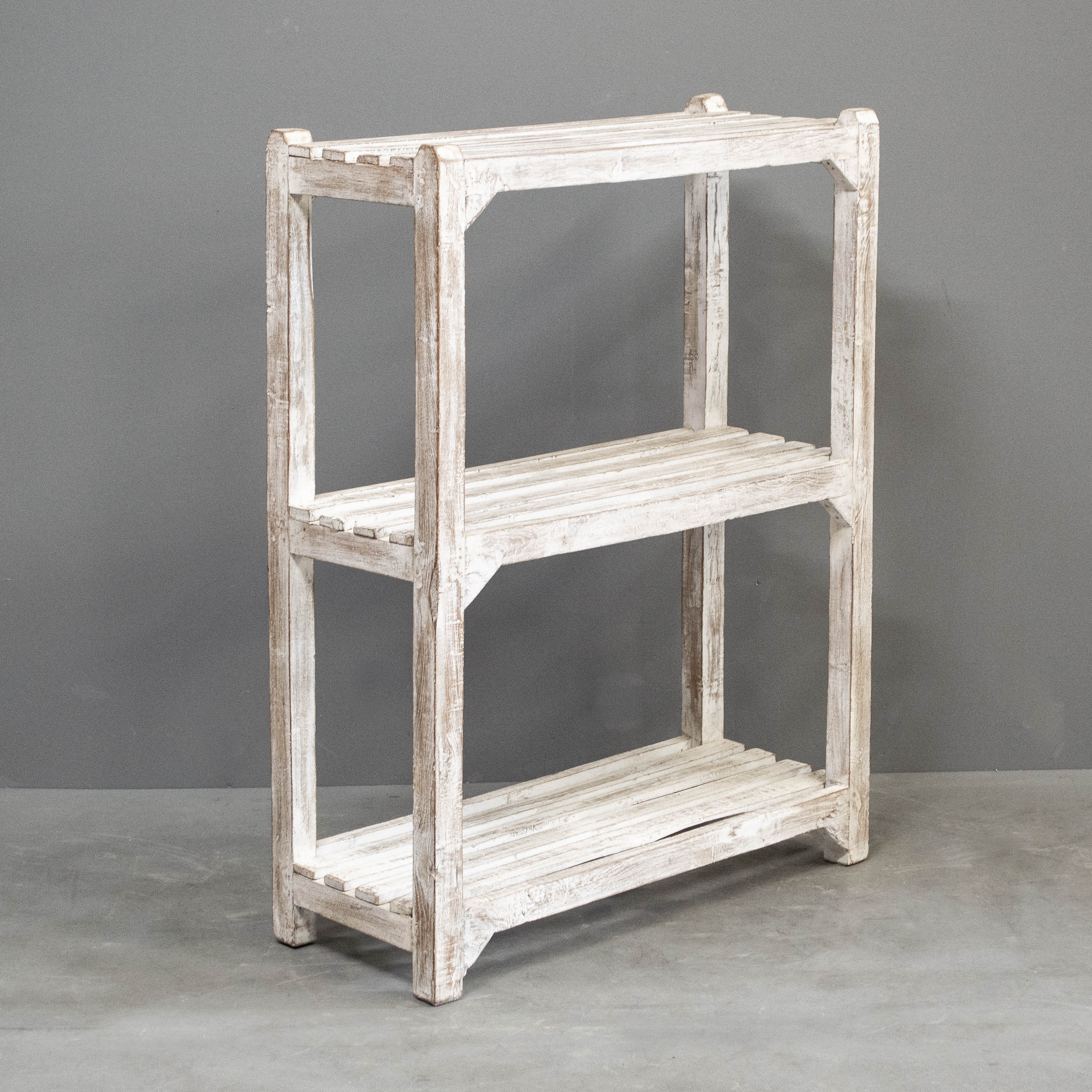 White Painted Indian Bookcase / Shelving