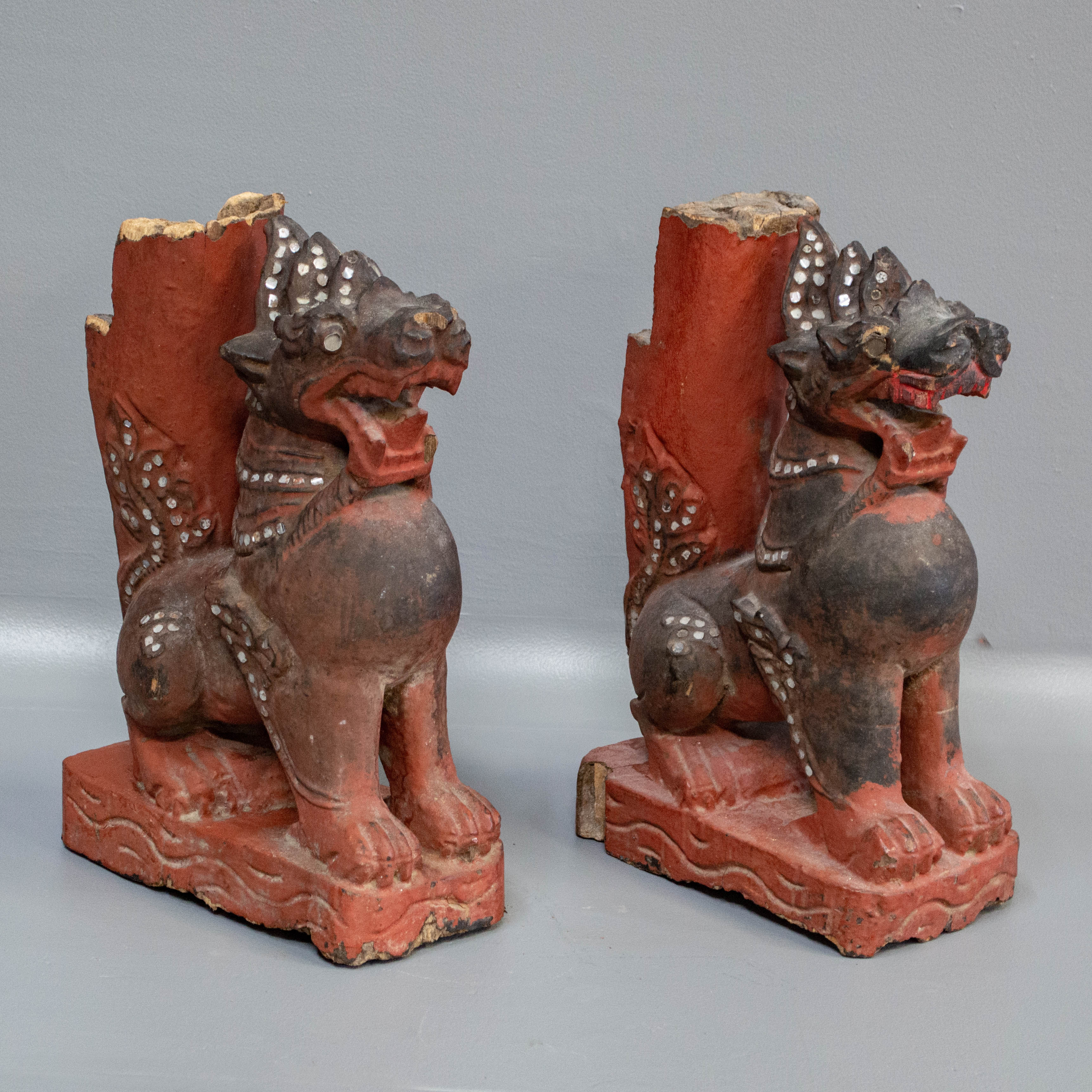 Carved & Painted Thai Altar Sections