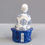 Thumbnail: Vintage Chinese Blue & White Porcelain Lohan Figurine