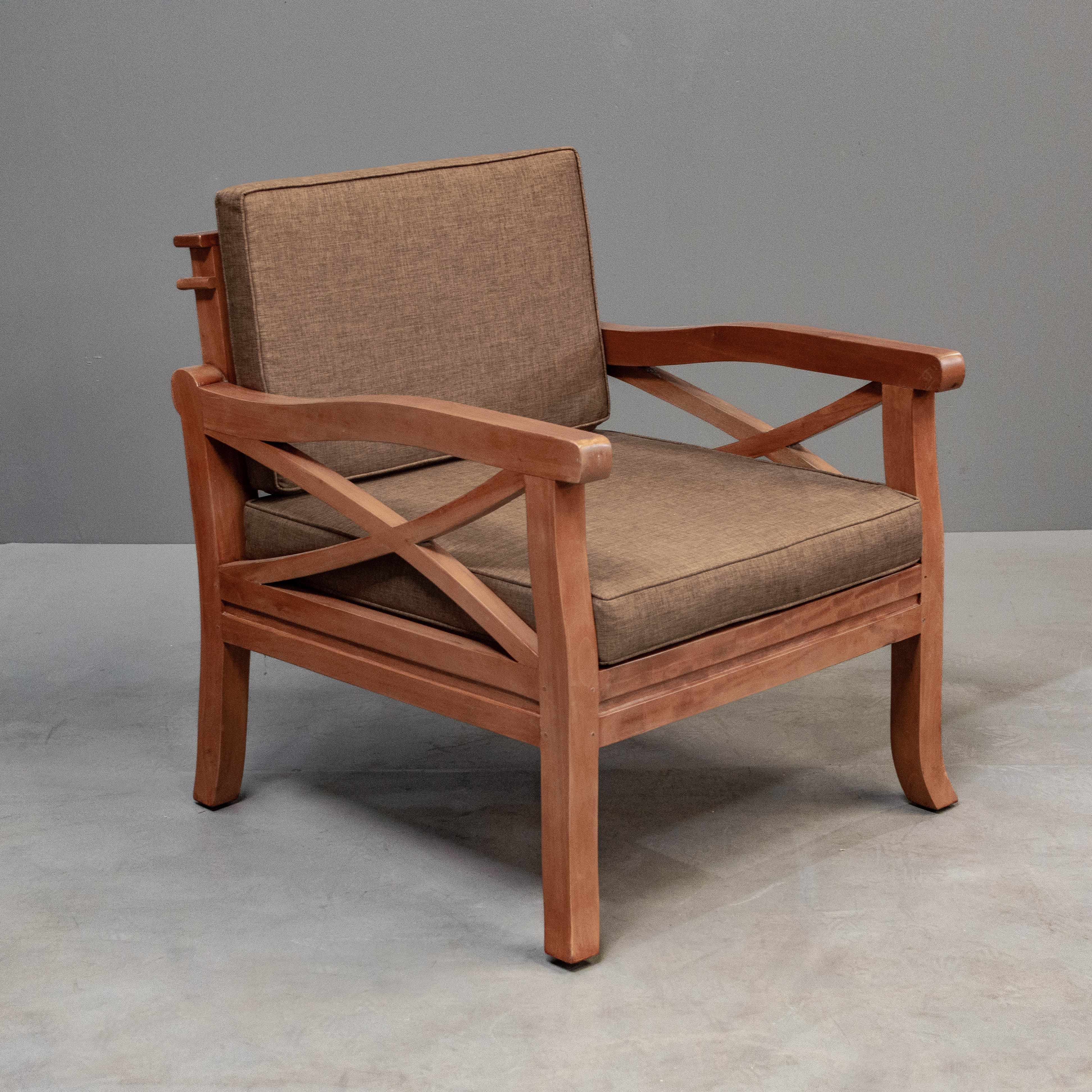 Contemporary Mahogany Deco Style Armchair From the "Isanta" Collection