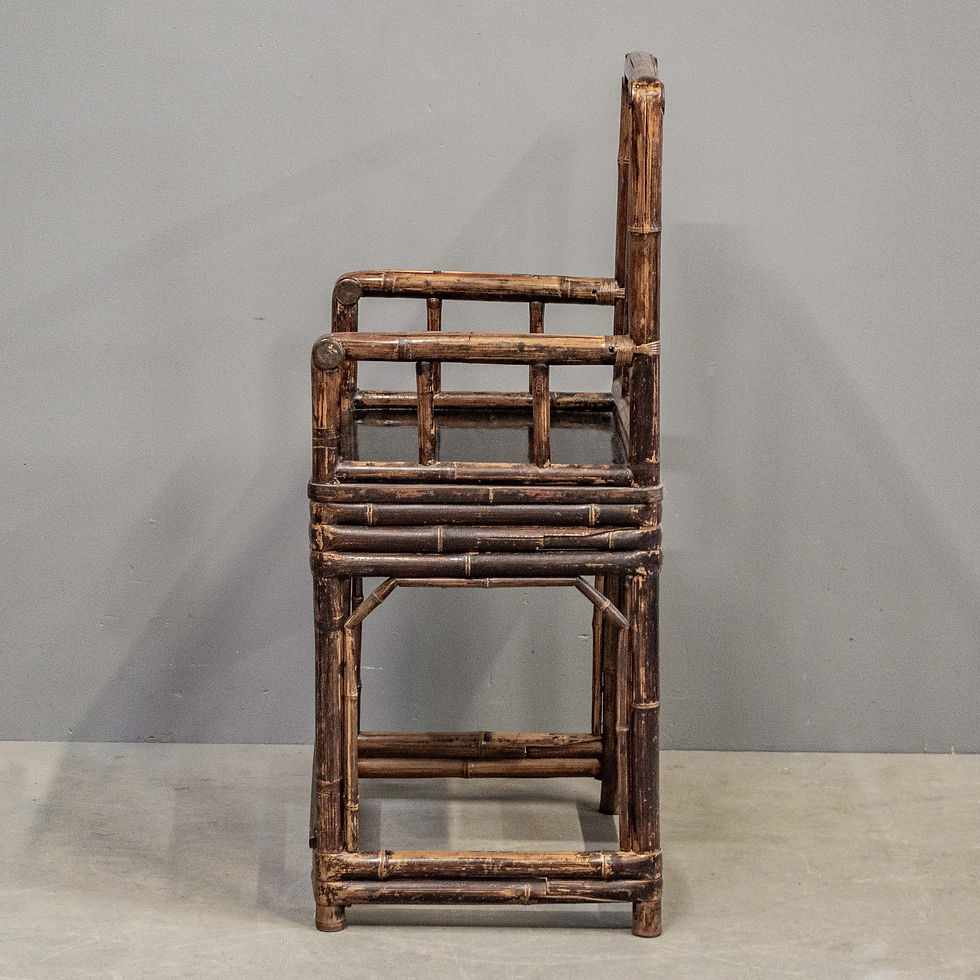 Thumbnail: Antique Chinese Lacquered Bamboo Armchair