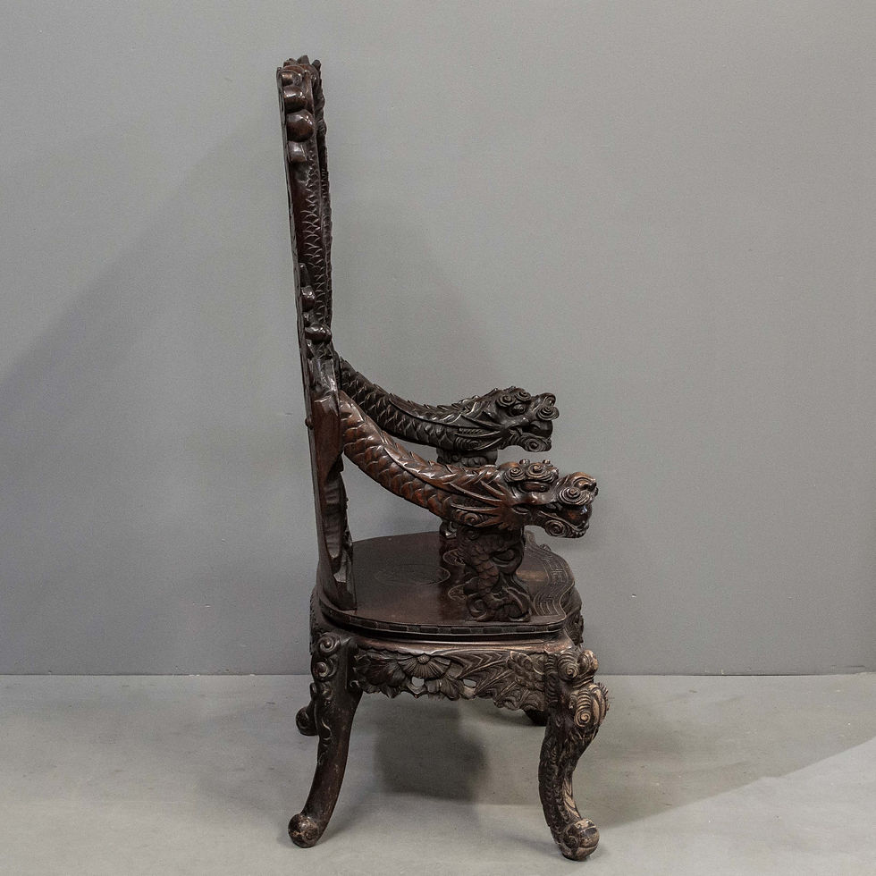 Thumbnail: Antique Japanese High Back Red Lacquer Monkey Armchair