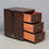 Thumbnail: Small Vintage Carved 3 Drawer Wood & Rattan Chest