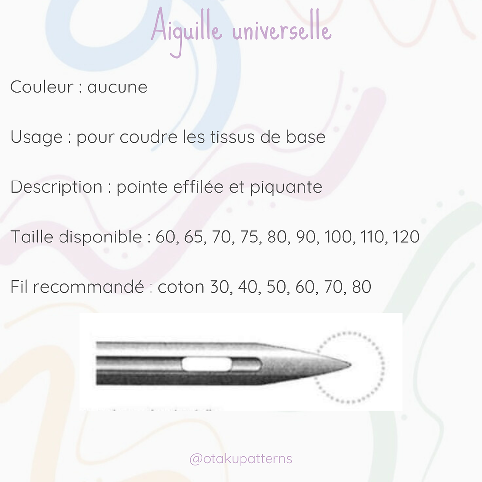aiguilles machines à coudre universelle