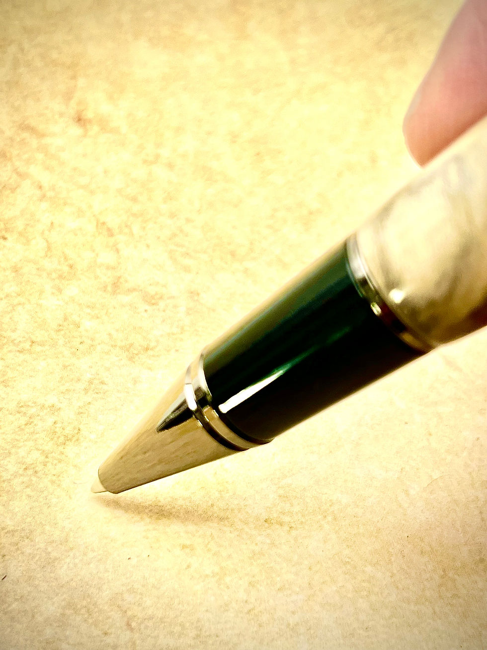 Thumbnail: Handmade Big Ben Style Click Ballpoint Pen Gun Metal Finish with Maple Burl Wood tip