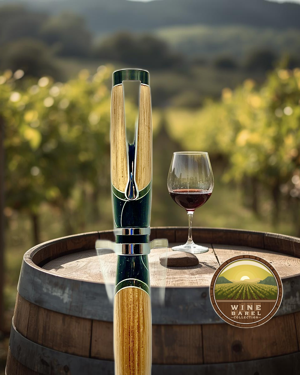 Handmade Wood Barrel Wood Ballpoint Pen Black