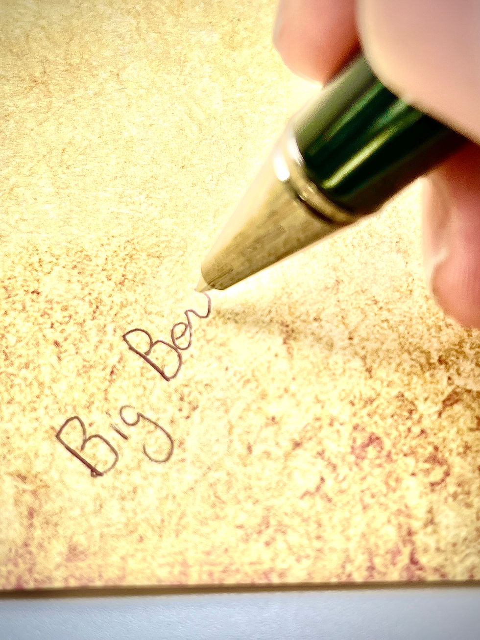Thumbnail: Handmade Big Ben Style Click Ballpoint Pen Gun Metal Finish with Maple Burl Wood Tip