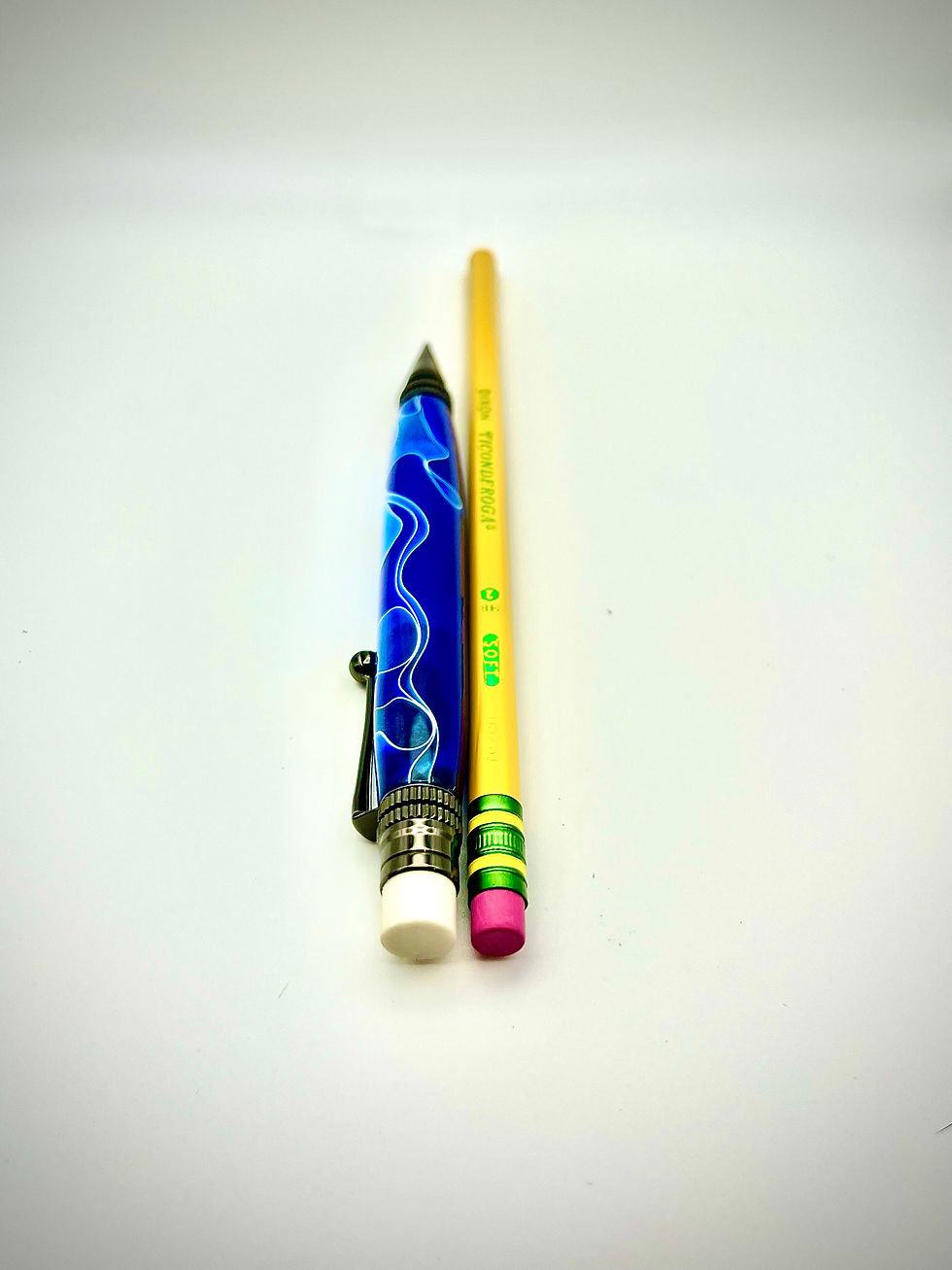 Thumbnail: Handmade Everlasting Pencil Gun Metal Blue Swirl Acrylic