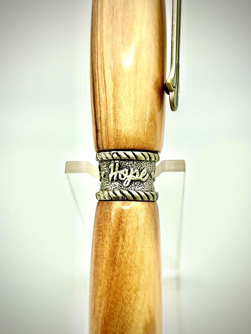 Thumbnail: Handmade Bethlehem Olivewood Faith Hope Love Ballpoint