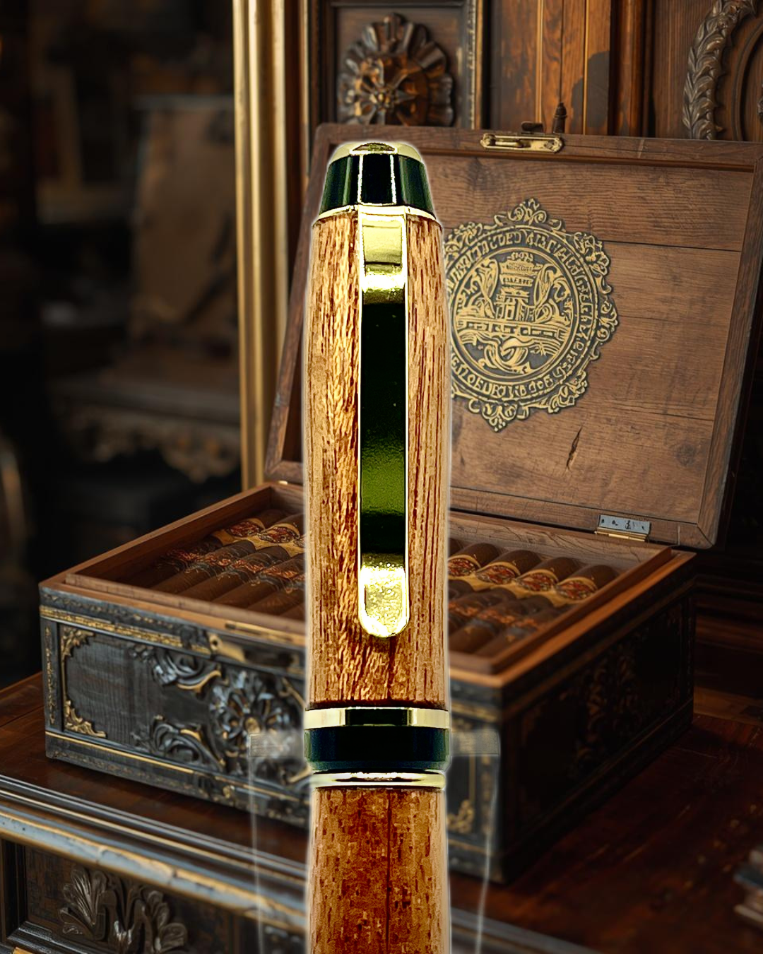 Handmade Cigar Style Ballpoint Pen Cigar Box Wood