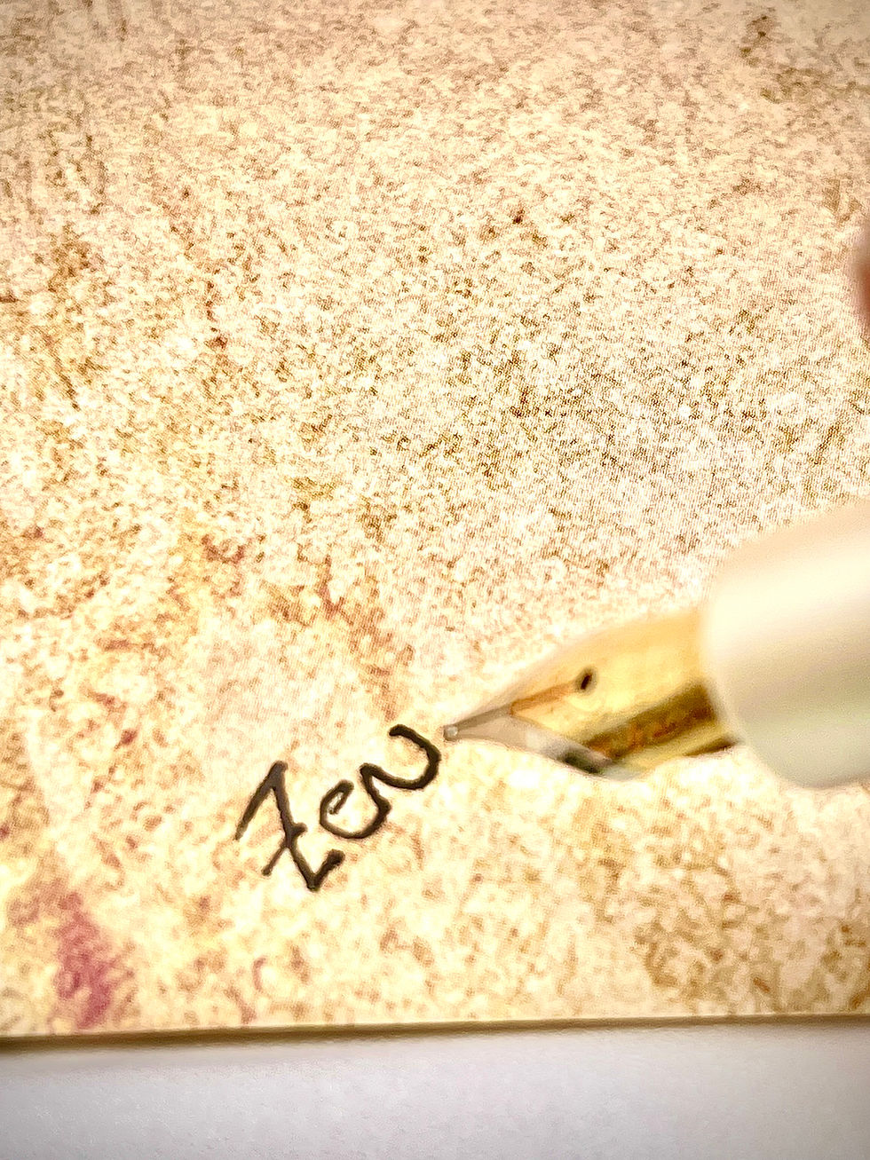 Thumbnail: Handmade Zen Fountain Pen Satin Chrome Finish trimmed with White and Gold Acrylic