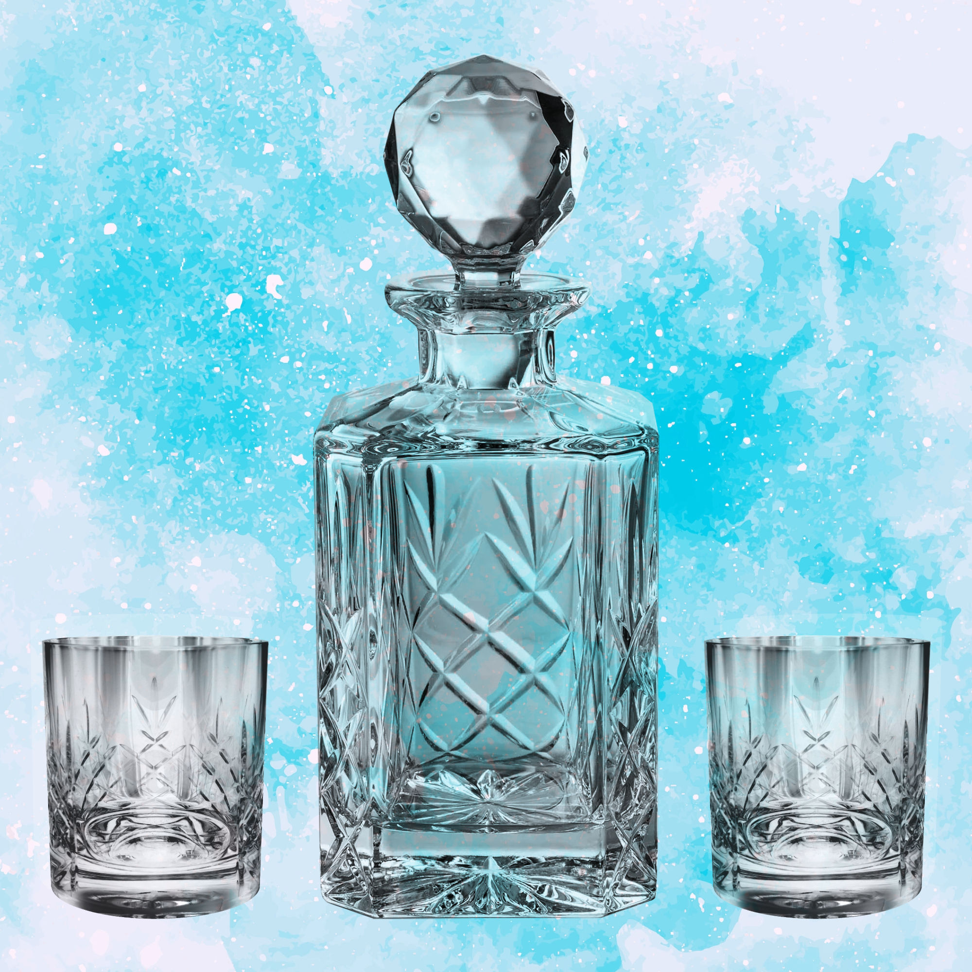 3pc Panel Cut 0.8ltr Whisky Set