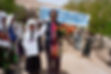 Marla being greeted by children in Waras Afghanistan