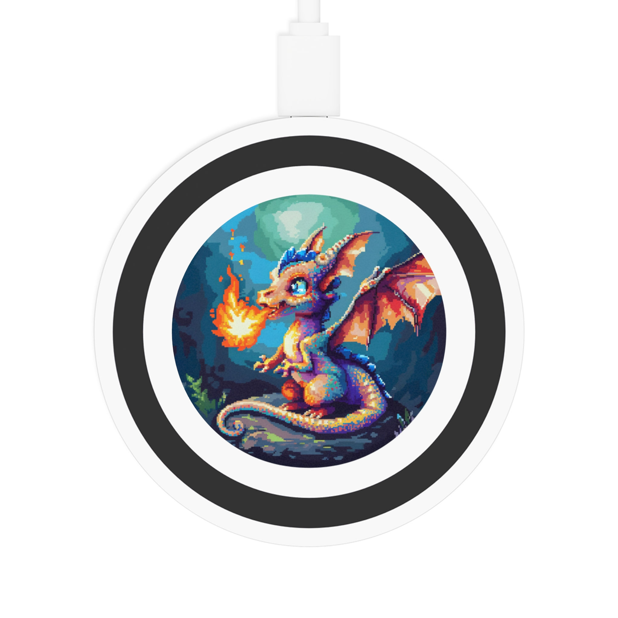 Dragon Flame Wireless Charging Pad — Cute Fantasy Qi Charger
