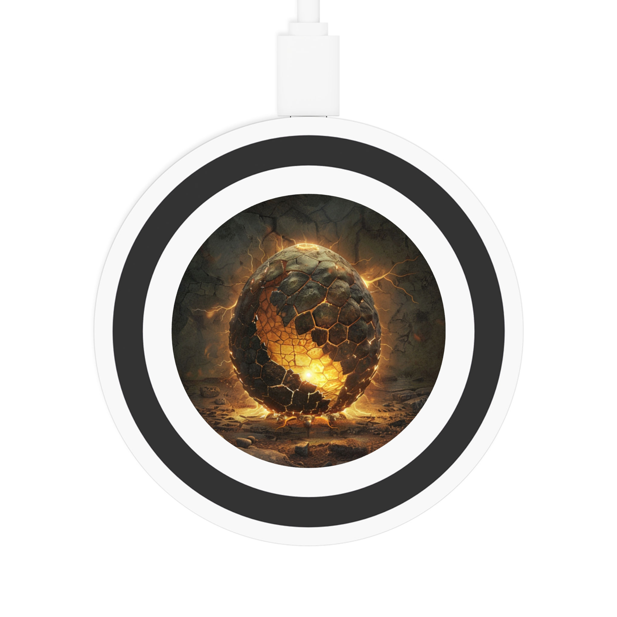 Quake Wireless Charging Pad — Fiery Cracked Orb Qi Charger