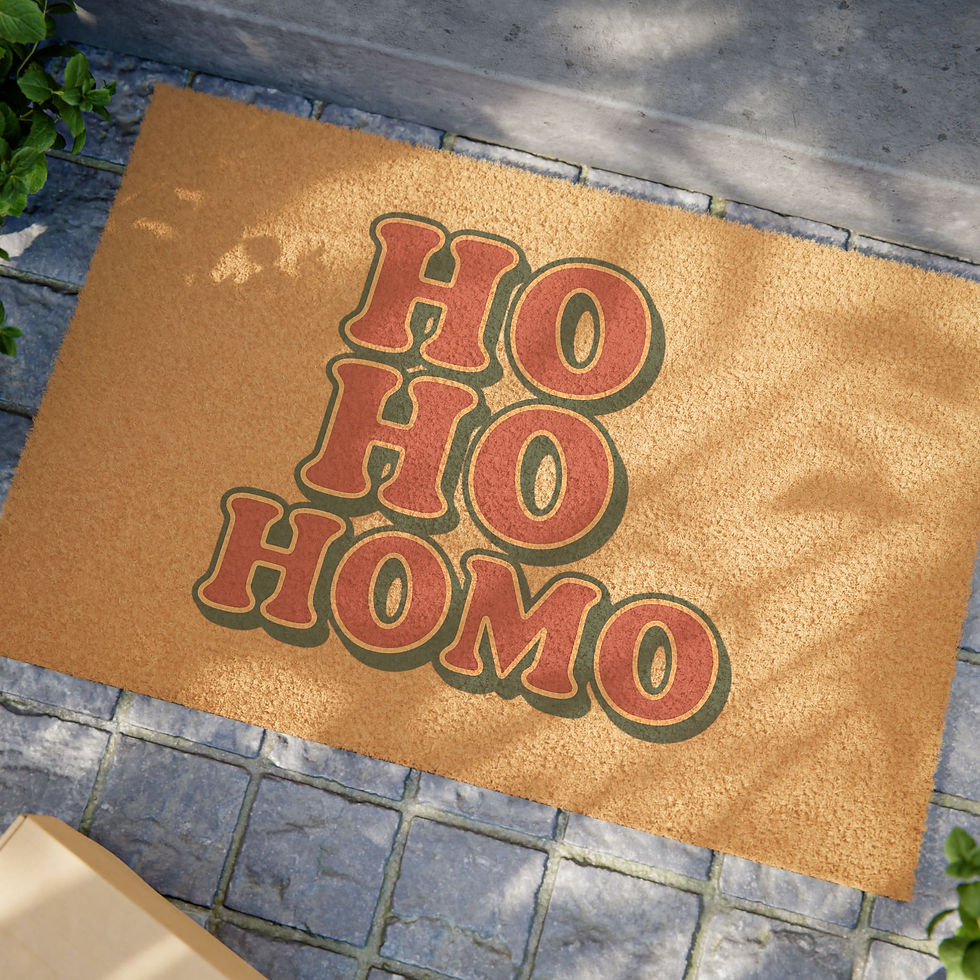 Thumbnail: Doormat — "HO HO HOMO" Retro Holiday Welcome Mat