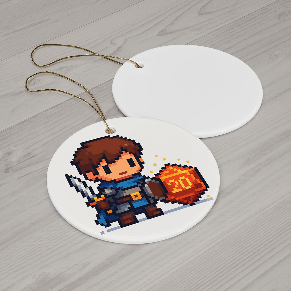 Thumbnail: Pixel RPG D20 Knight Ceramic Ornament   