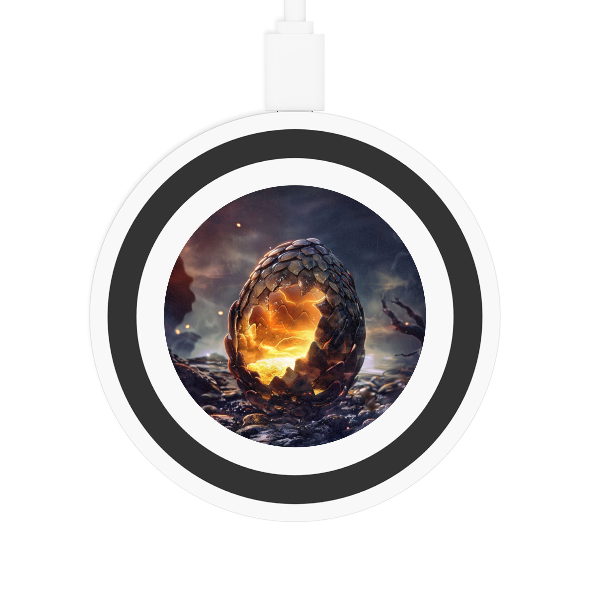 Dragon Egg Quake Wireless Charging Pad - Fantasy Fire Design
