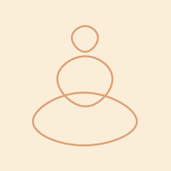 3 verschieden förmige Kreise übereinander platziert – grafisches Element