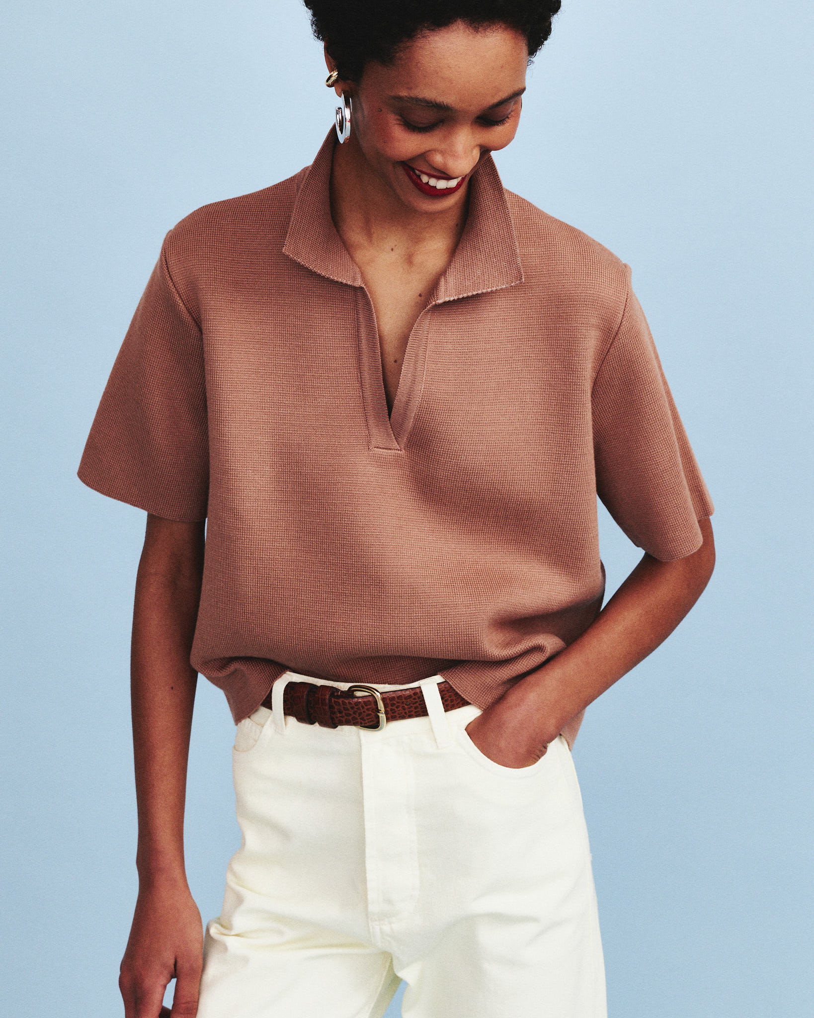 Blusa Polo Capri - Caramelo | Habla