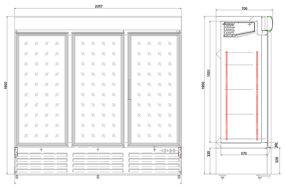 Thumbnail: FS205C Display Cooler, 0 +8C, 205x70x203cm, Internal unit