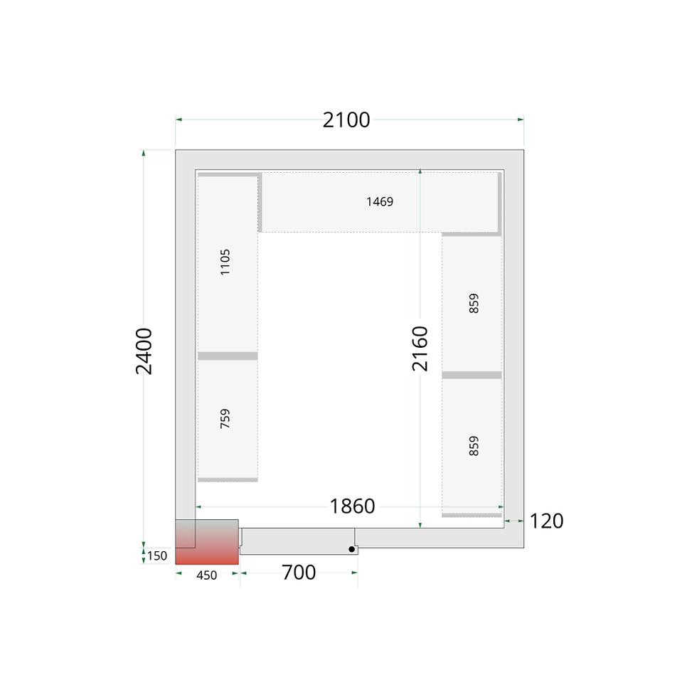 Miniatură: Camera de Congelare Completa CRNF2127, R290, -10 -20C, 210x270x220cm
