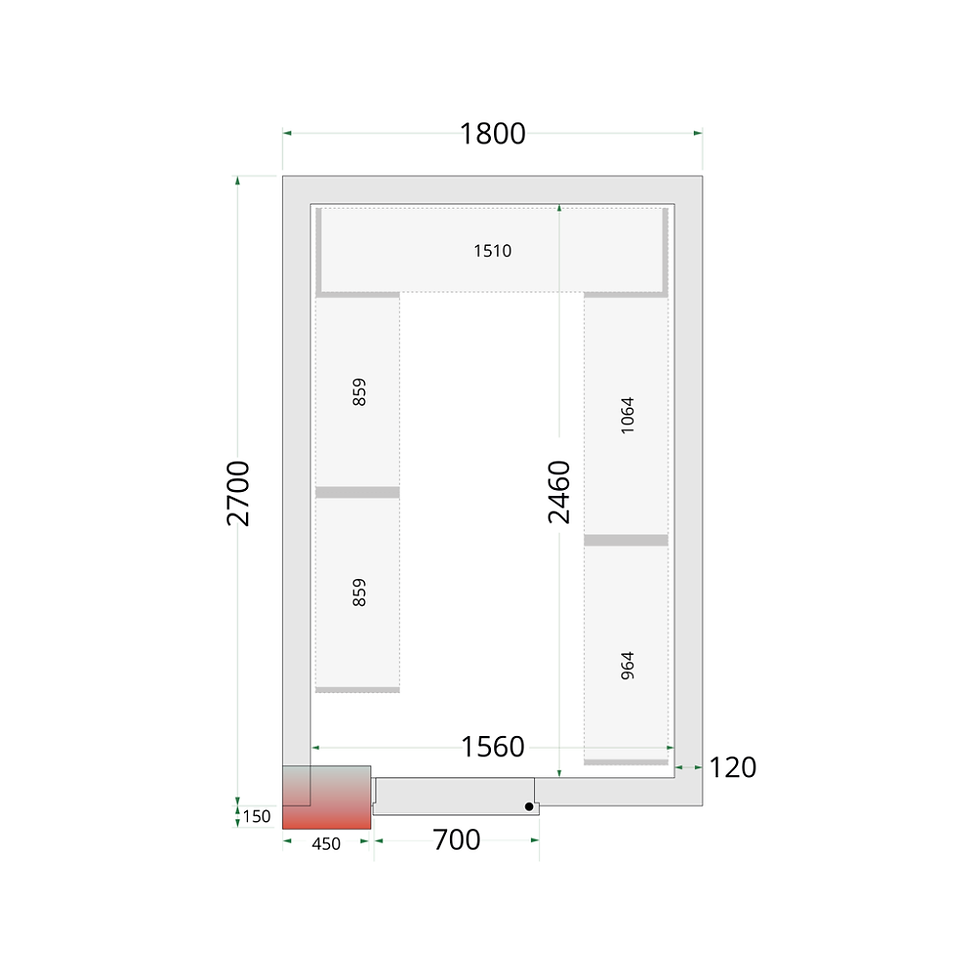 Miniatură: Camera de Congelare Completa CRNF1827, R290, -10 -20C, 180x270x220cm