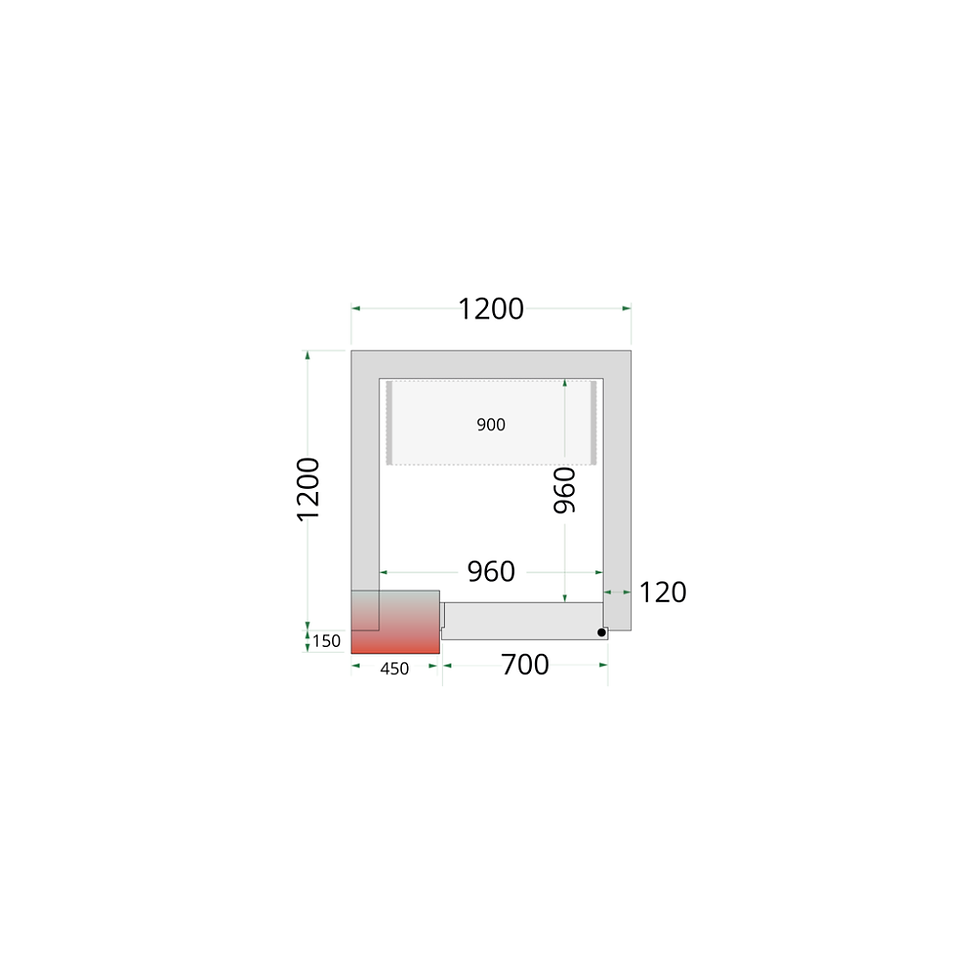 Thumbnail: Complete Freezer Room CRNF1212, R290, -10 -20C, 120x120x220cm