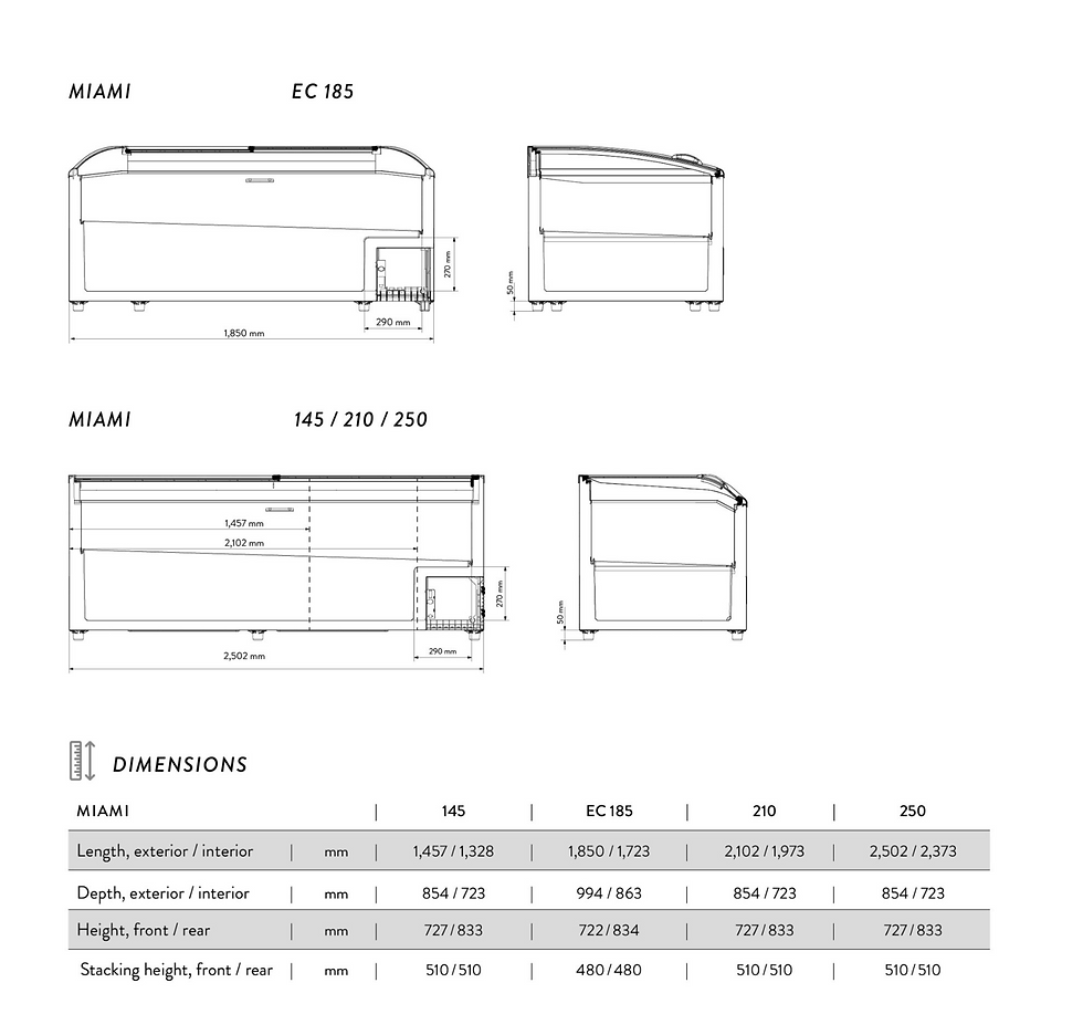 Miniatură: Lada Congelare sau Refrigerare, AHT Miami LED, 185, 210 si 250cm, Second Hand