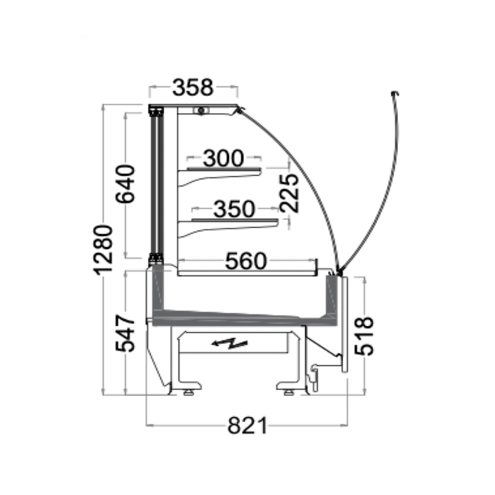 Thumbnail: Malmo Cold Refrigerated Cake Display Cabinet, +1 +7C, Internal Unit