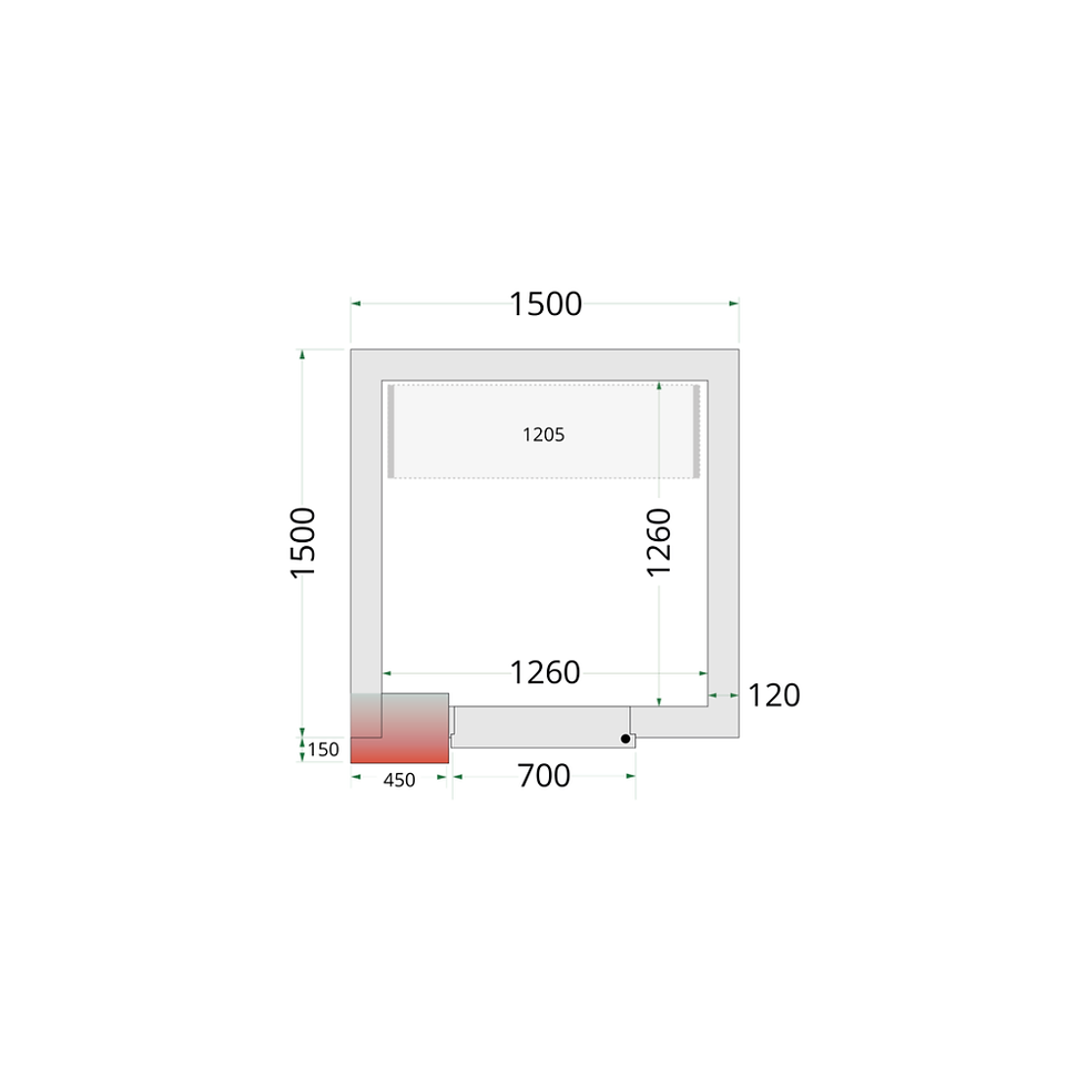 Thumbnail: Complete Freezer Room CRNF1515, R290, -10 -24C, 150x150x220cm