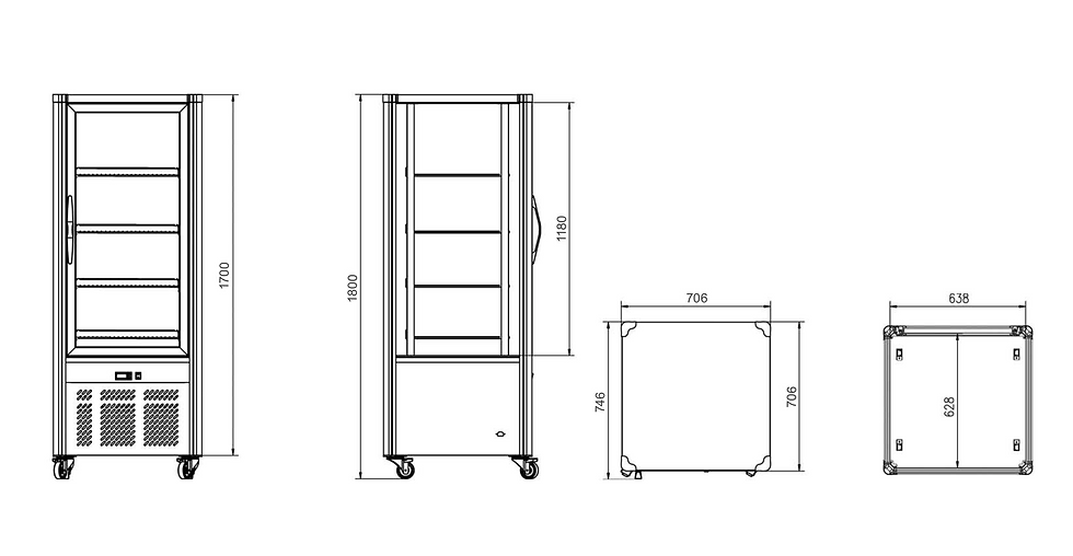 Thumbnail: FS200C Refrigerated Display Case, +2 +12, 71x71x180cm