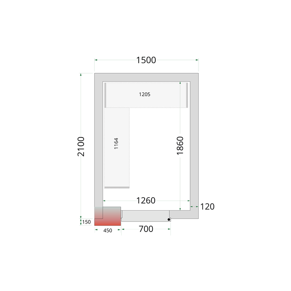 Thumbnail: Complete Freezer Room CRNF1521, R290, -10 -24C, 150x210x220cm