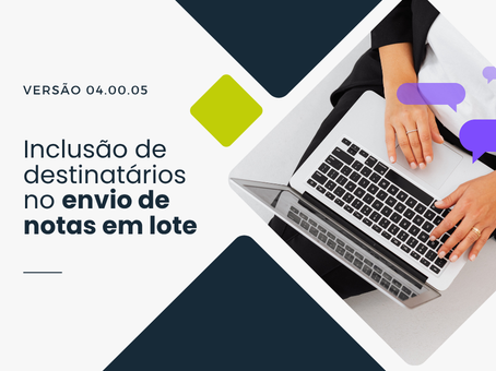 Inclusão de destinatários no envio de notas em lote
