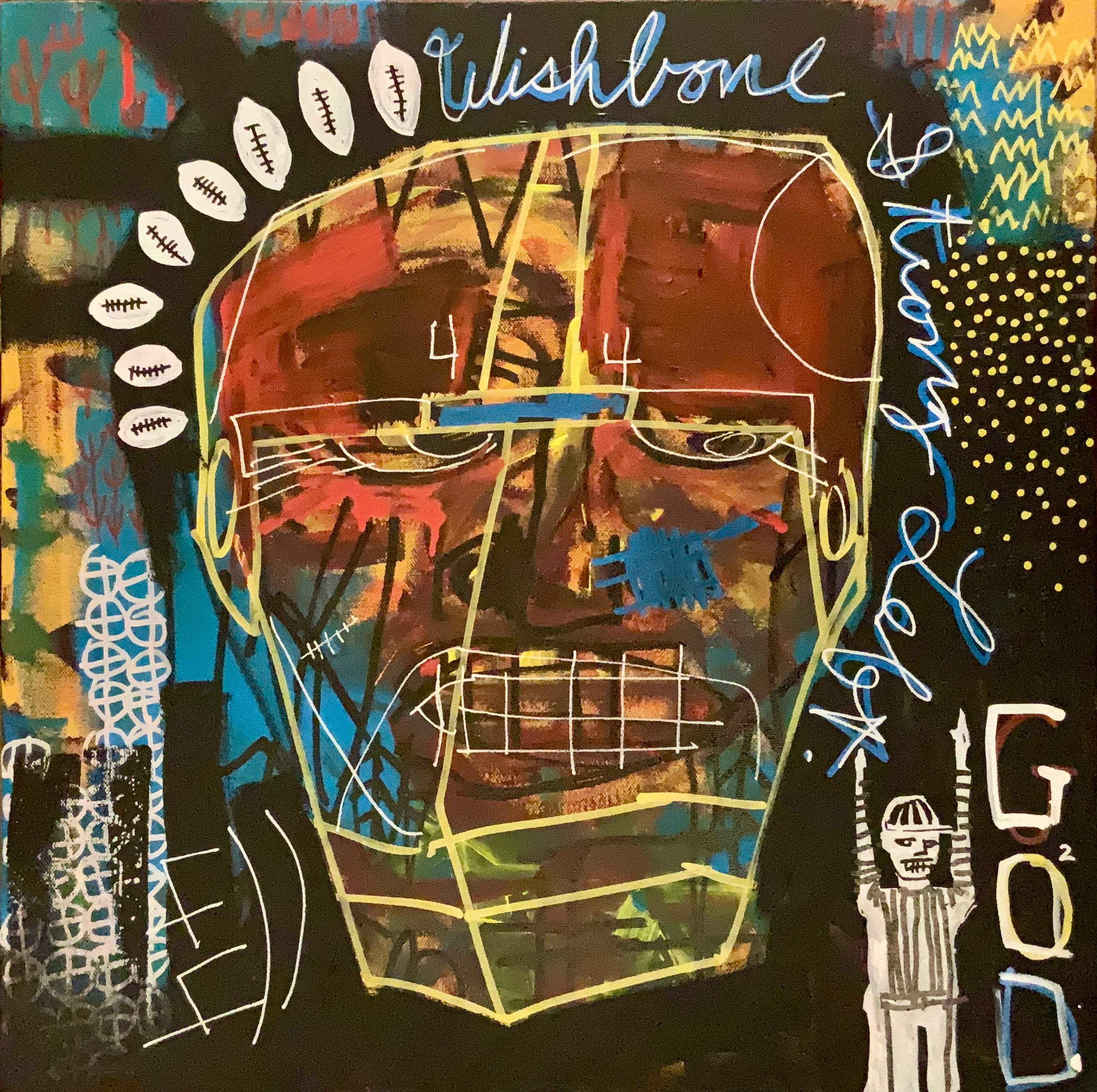 American Football. 5 Piece Set. Each Canvas 20"x 20"