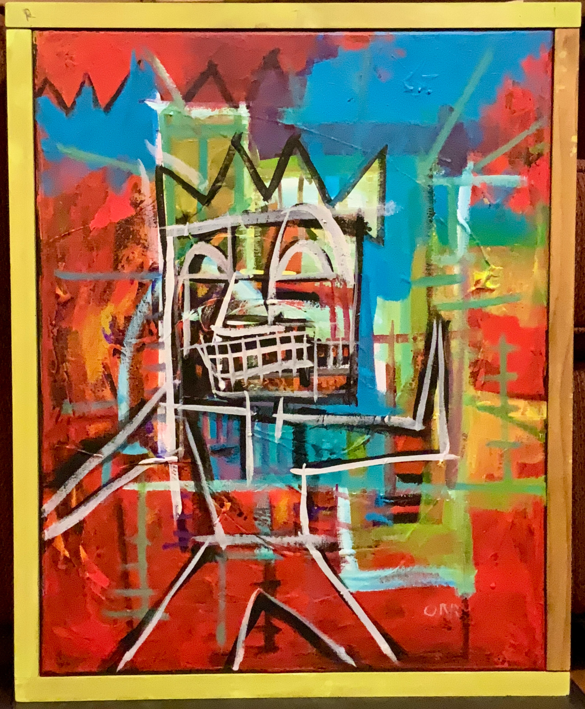 His Fastball Has A Dark Side. 2 SIDED PAINTING-ORR