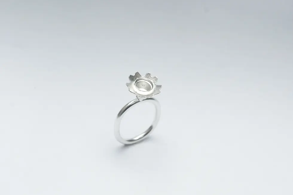 Miniature : Bague d’anniversaire en métal argenté avec support pour bougie